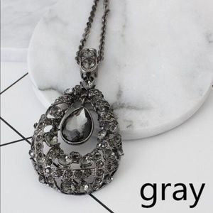 🔥Sale🔥Charm Drops Pendant Crystal Necklace Long